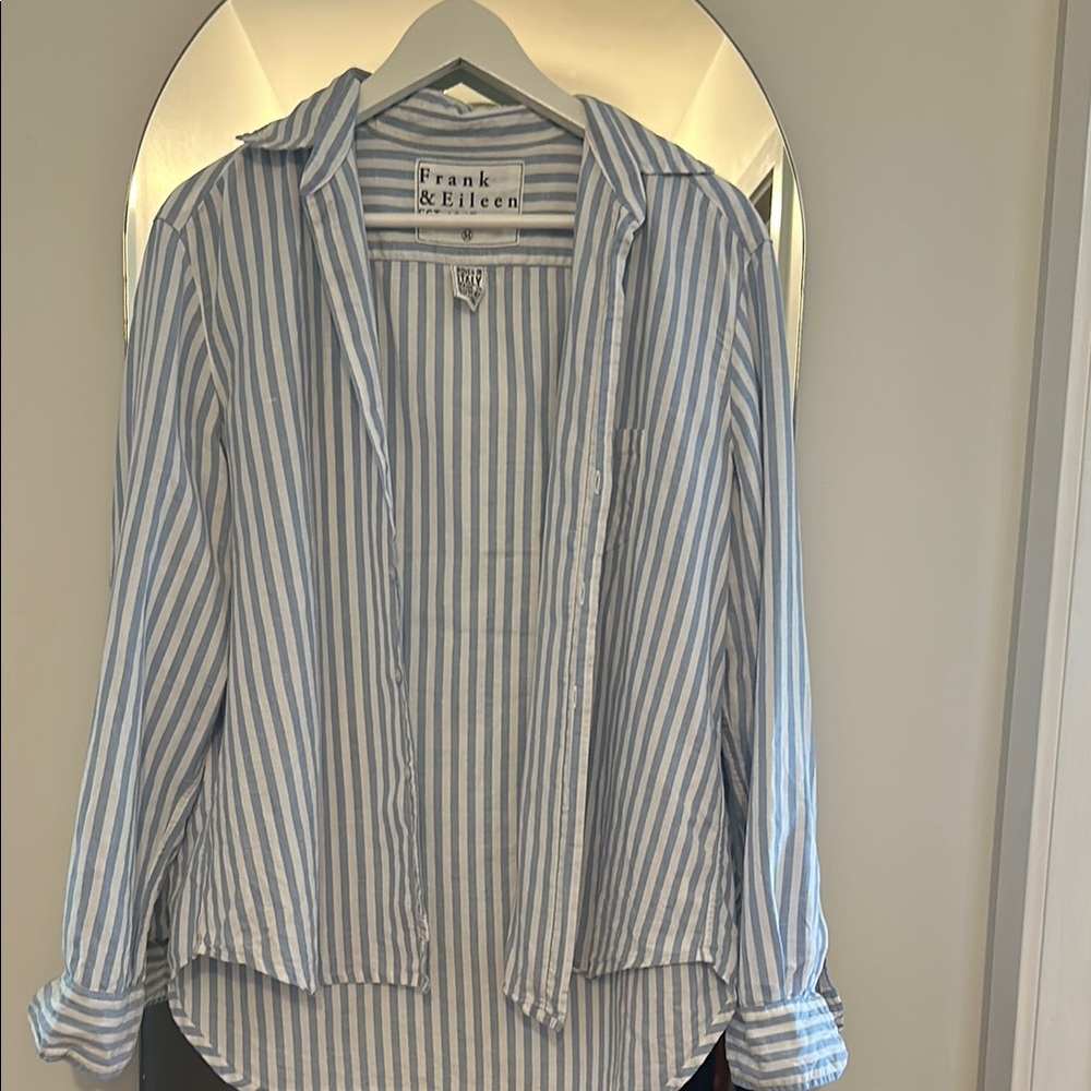 Frank & Eileen Light Blue Striped Button-Up